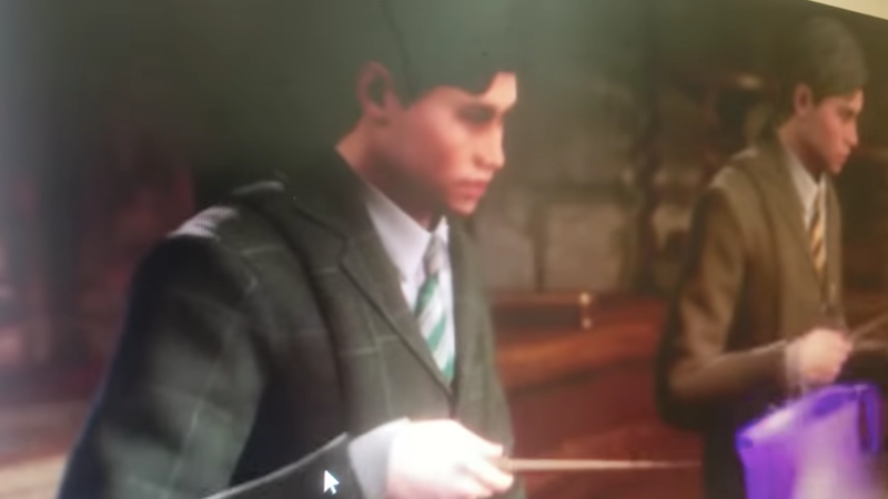An unidentified wizard casts spells in a Hogwarts class in apparent leaked footage from a new Harry Potter game.
